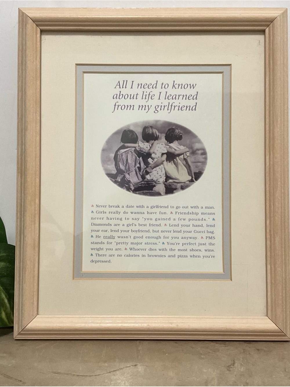 All I Need To Know I Learned From My Girlfriend Artwork/Picture/Sign 9x11